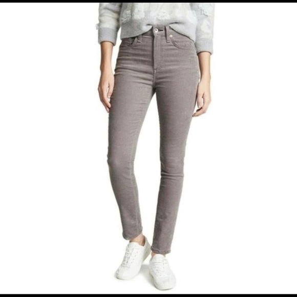 rag & bone Denim - Rag & bone gray high rise skinny corduroy pants size 26